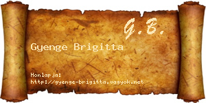 Gyenge Brigitta névjegykártya
